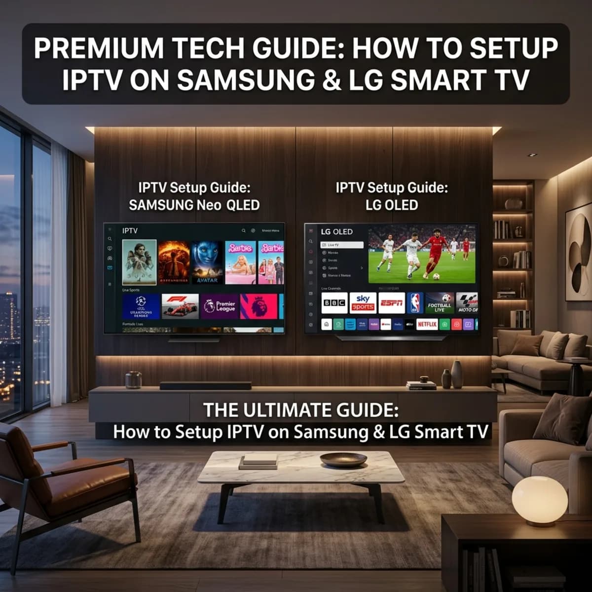 Como instalar IPTV em Smart TVs Samsung e LG (Guia 2026)